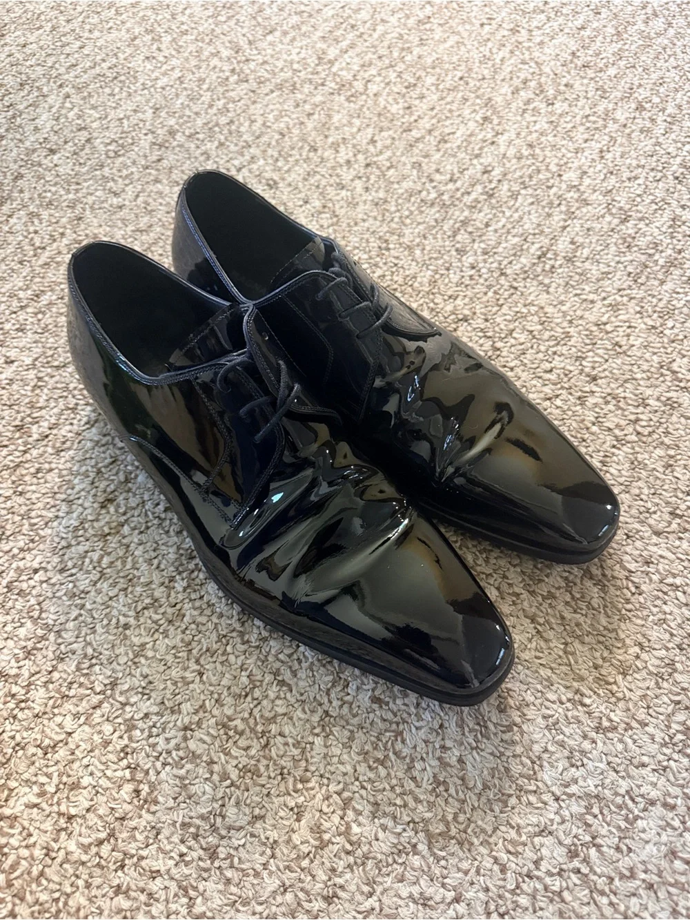 Magnanni Black Patent Leather Tuxedo Shoes Men’s 11.5
